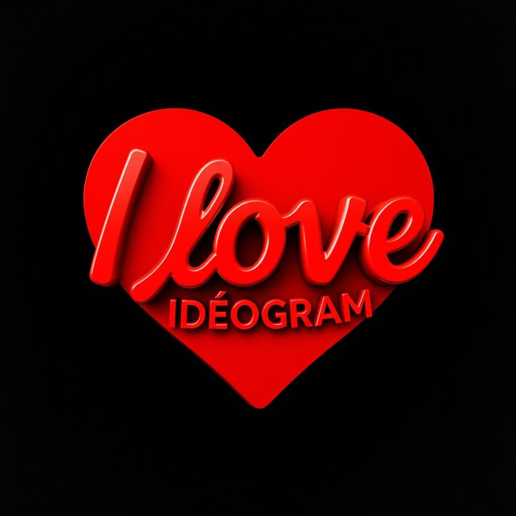 Stunning Heart-Shaped Typography in Vibrant Red