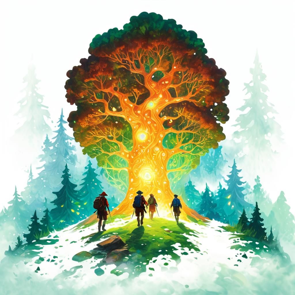 Fantasy Adventure: Ethereal Quest in Vibrant Oil Painting