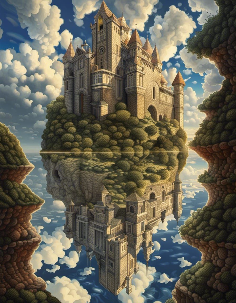 Surreal Castle by Escher, Dali, and Knab