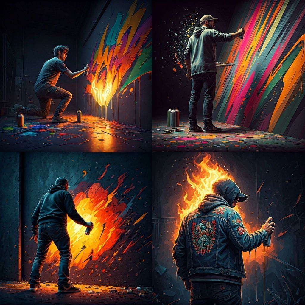 Fiery Graffiti Art in Polychromatic Splashes