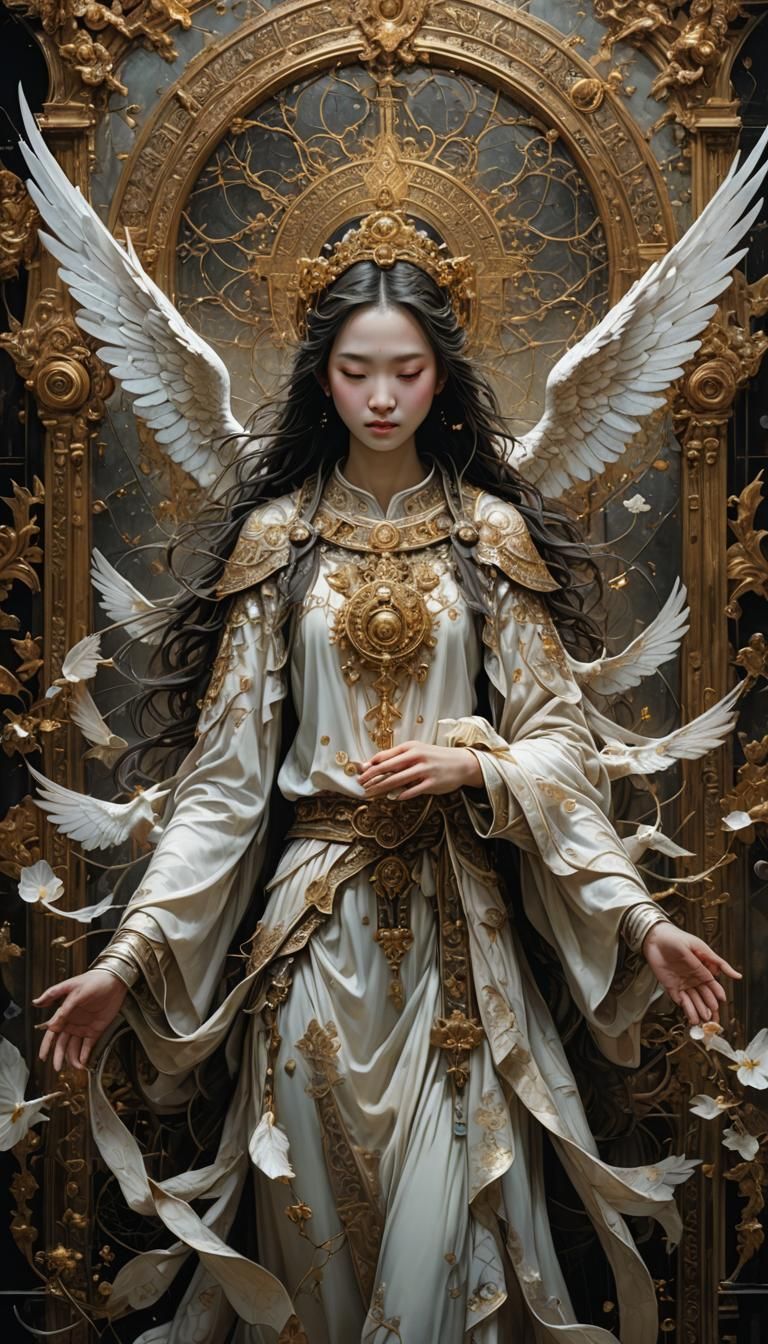 Angelic and Demonic Yin Yang Art