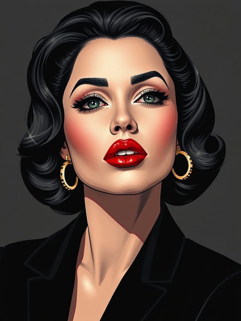 Pop Art Woman in Glamorous Hollywood Style