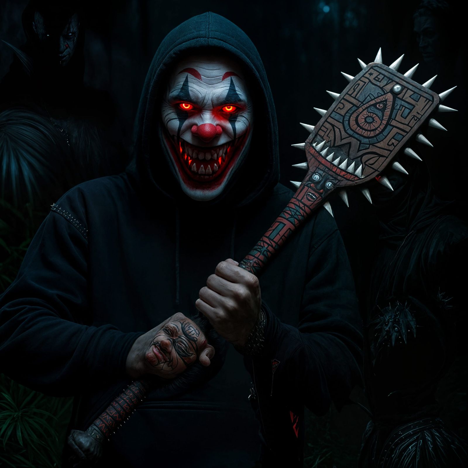 Thug Life Clown with Aztec War Club