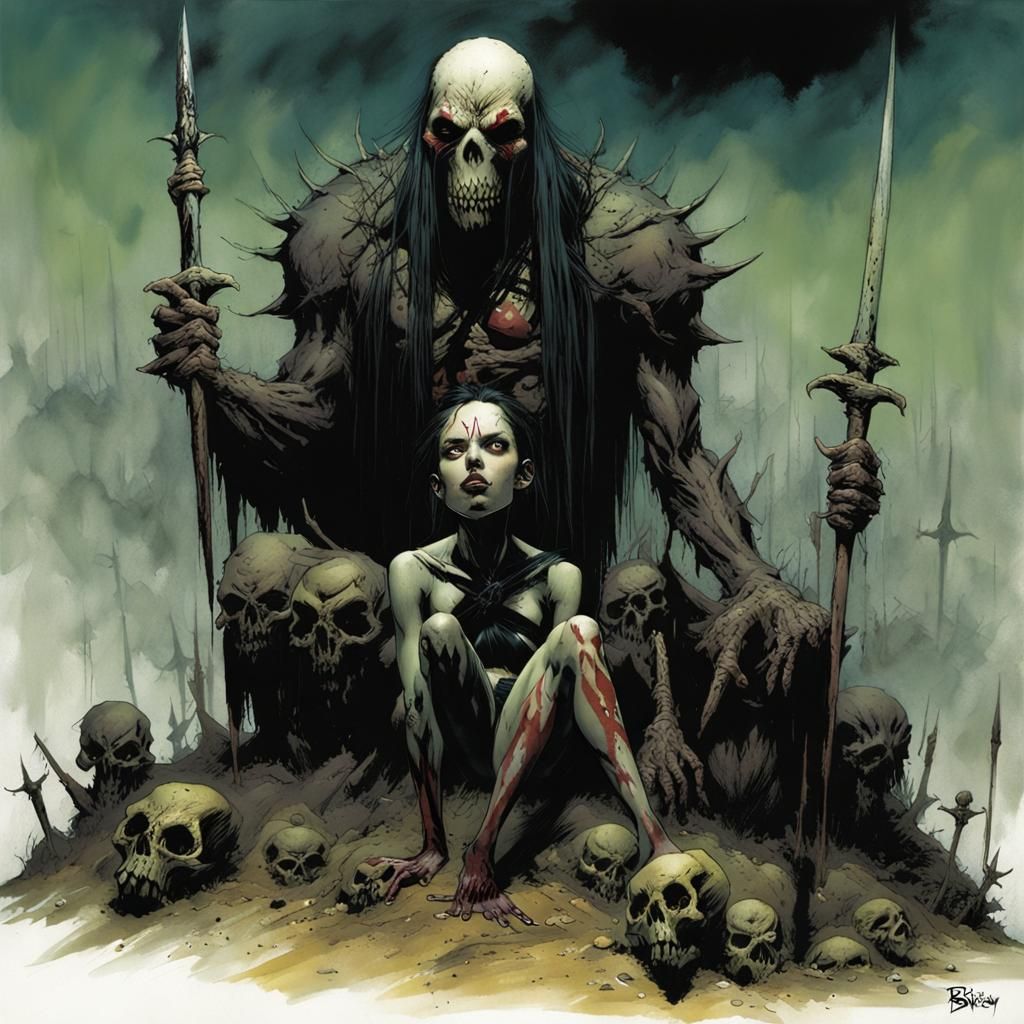 Grimdark Character Illustration in Comic Book Style