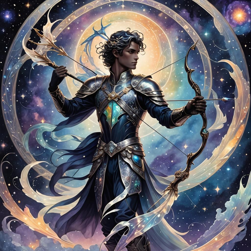 Silver Prince on Dragon in Art Nouveau Style