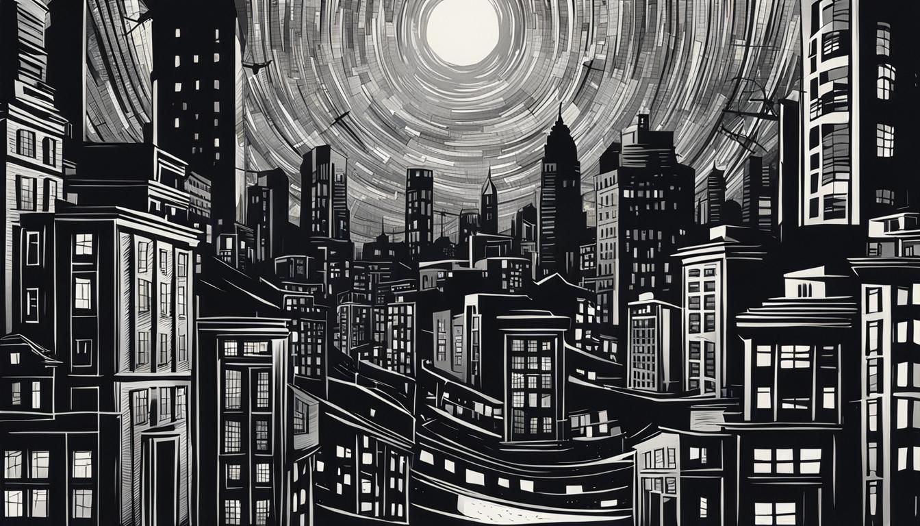 Twilight Zone Inspired Cityscape