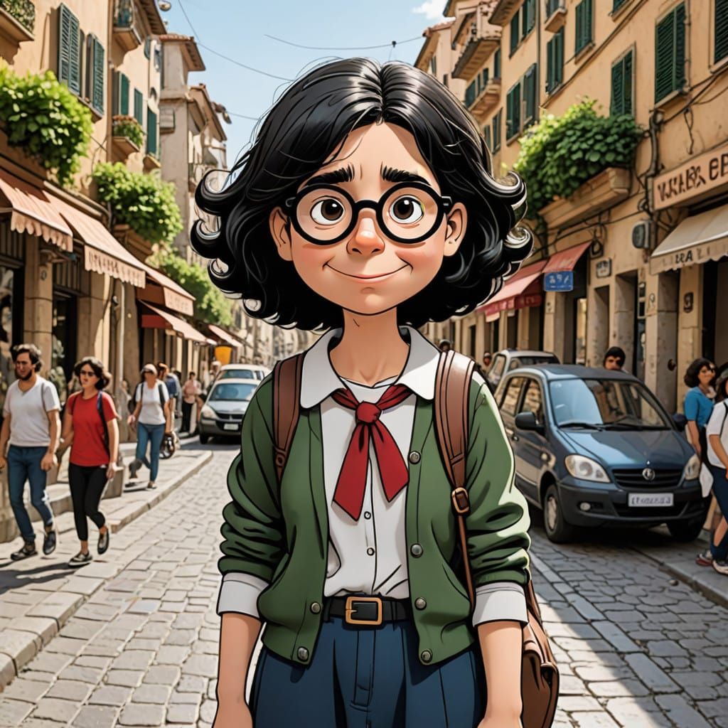 Beloved Argentine Cartoon Girl Mafalda in Colorful Cartoon S...