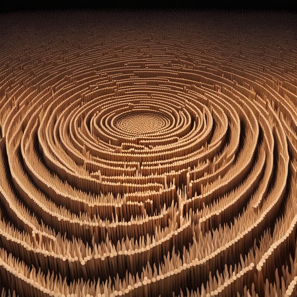 Escher-esque Dreamscape: March of the Matchsticks