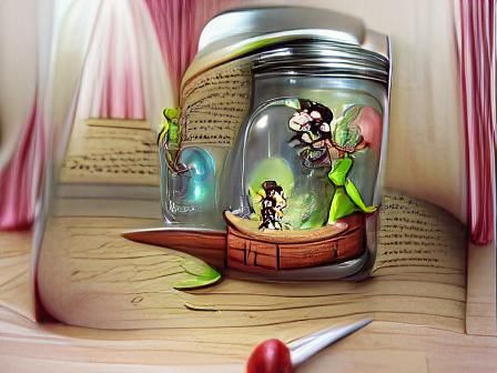 Captain Hook Captures Tinkerbell: Cel-Shaded Illustration