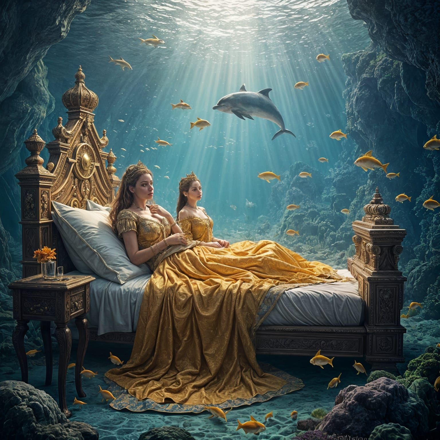 Underwater Royal Splendor in Golden Luxe