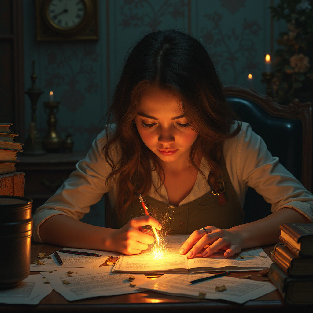 Introspective Woman: Sparks of Inspiration