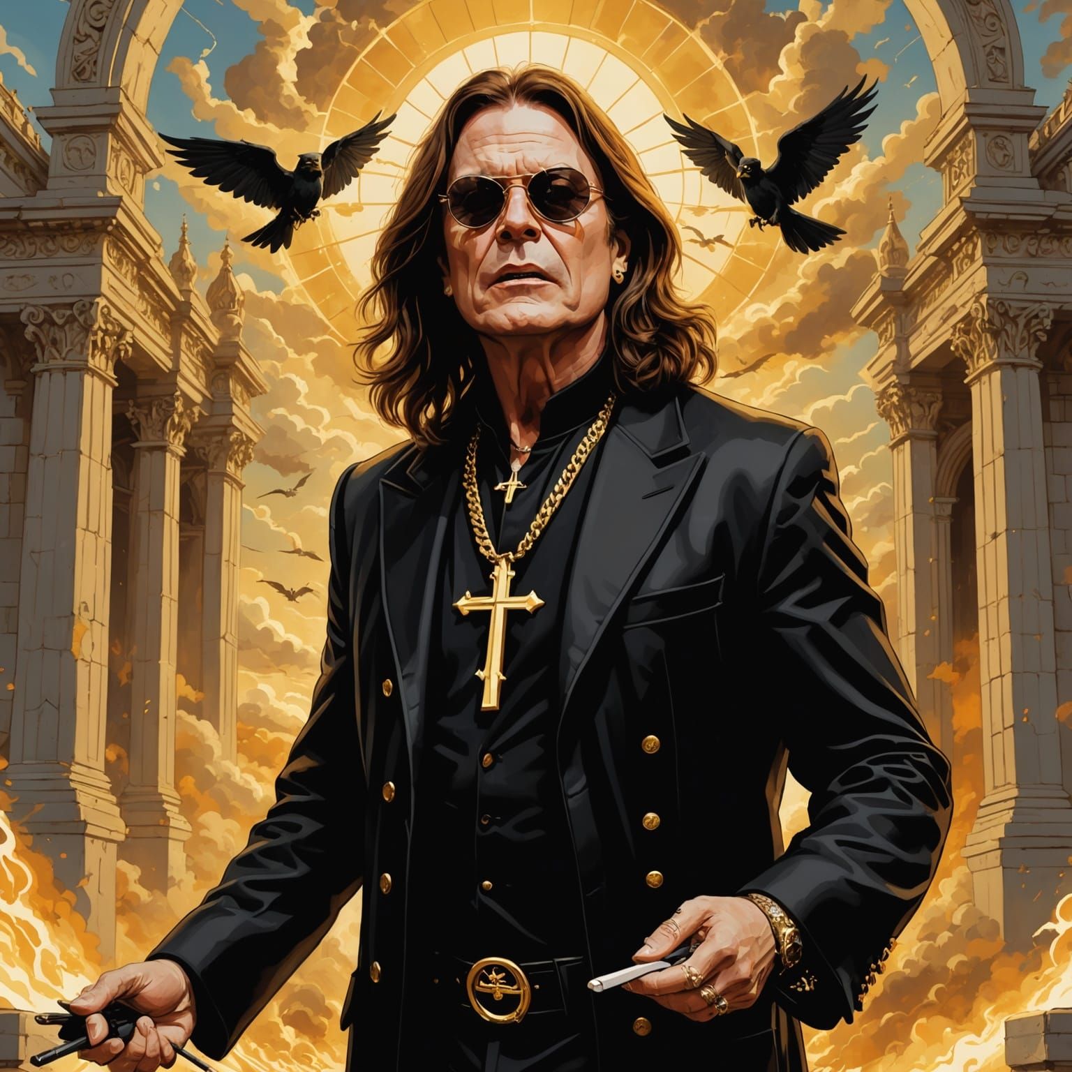 Ozzy Osbourne arriving at the pearly gates of heaven — drama...