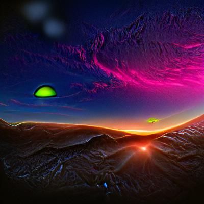 Alien Sunrise in 8K 3D Neon