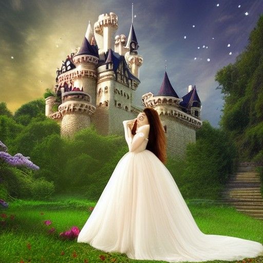 Woman in Fairy Tale Castle