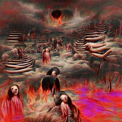 Desolate Fiery Landscape: Purgatory