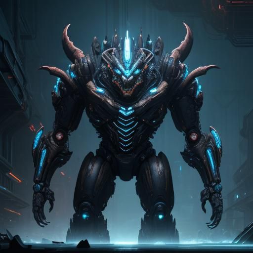 Biomechanical Deep-Sea Monster Crushes Facility in Sci-Fi Ar...