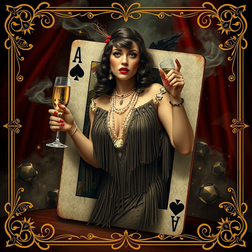 Flapper Girl Breaks Free in Retrofuturistic Style