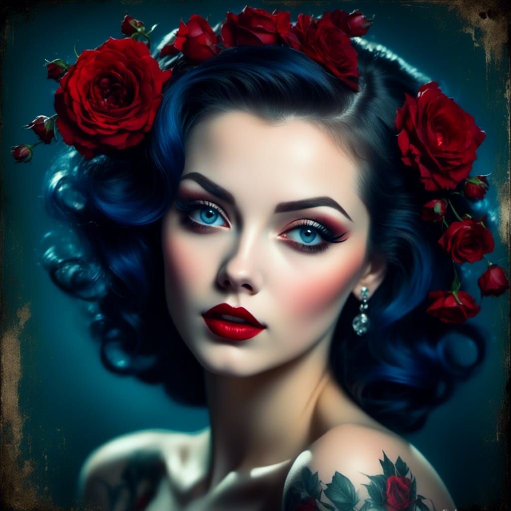 Noir Portrait of a Glamorous Singer