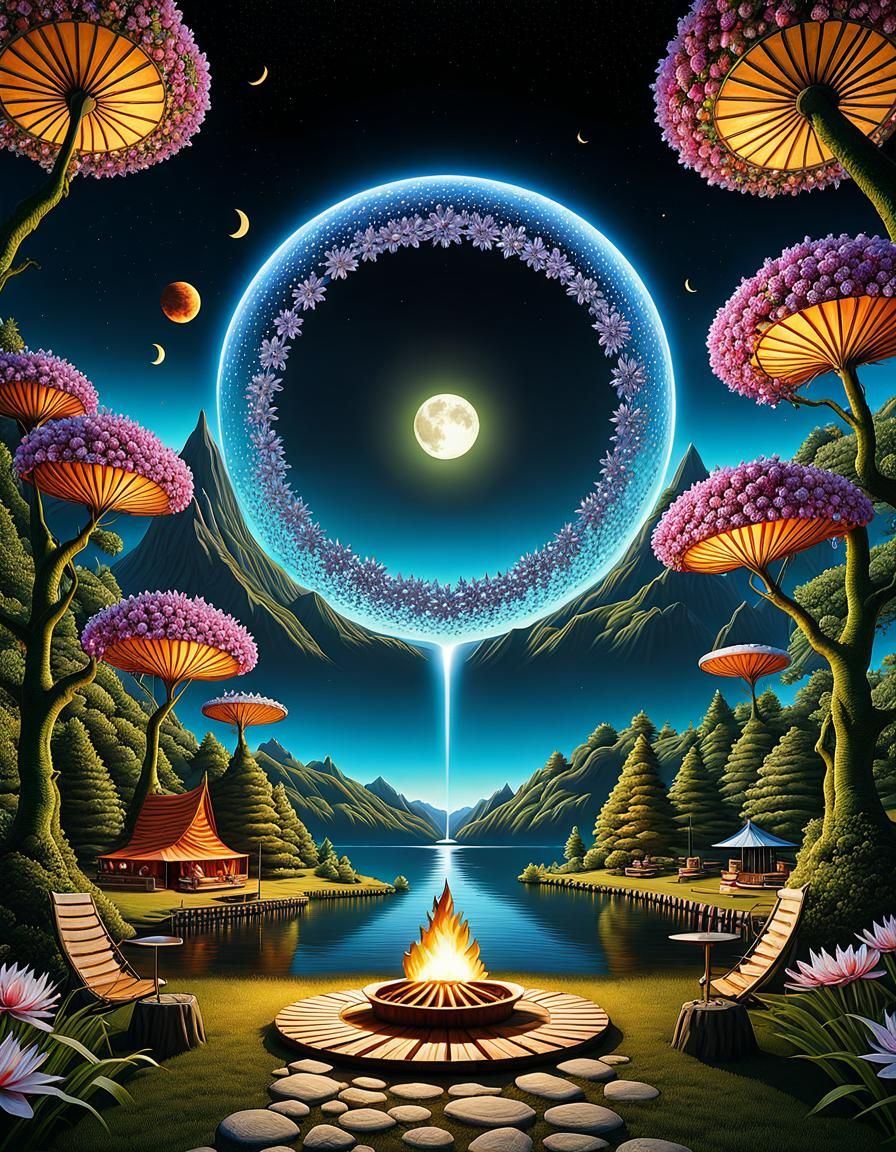 The perfect camping spot - the fantasy mirage view at the la...