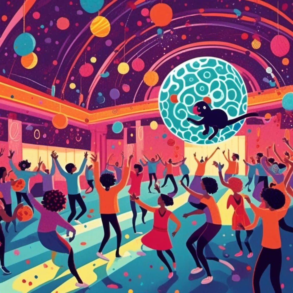 Energetic YMCA Dance Party in Flat Design