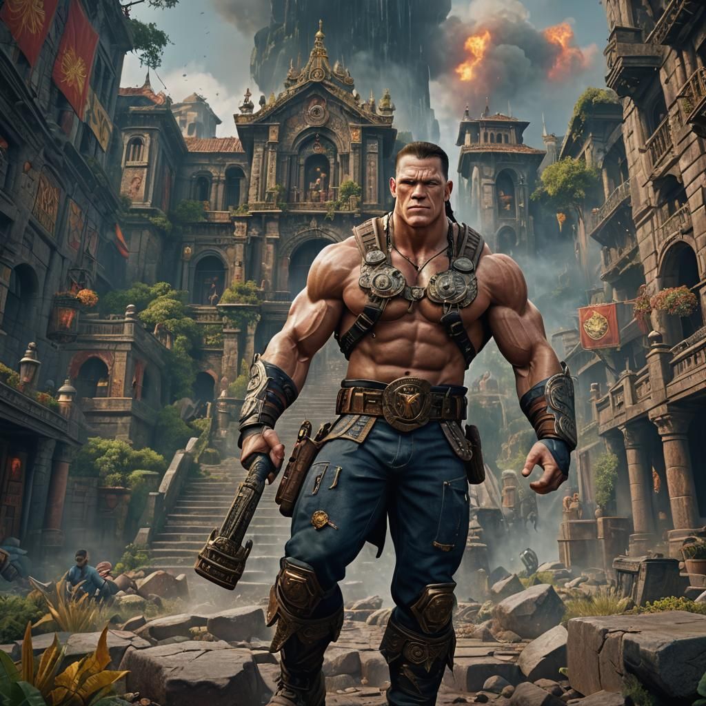 Detailed Matte Painting of John Cena in Fantasy Art