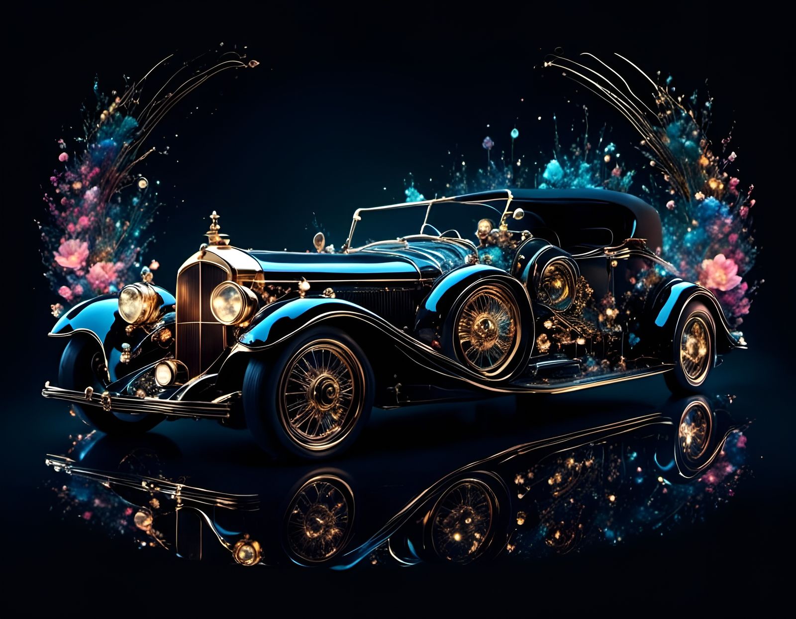 Steampunk Car Portrait with Luminescent Details