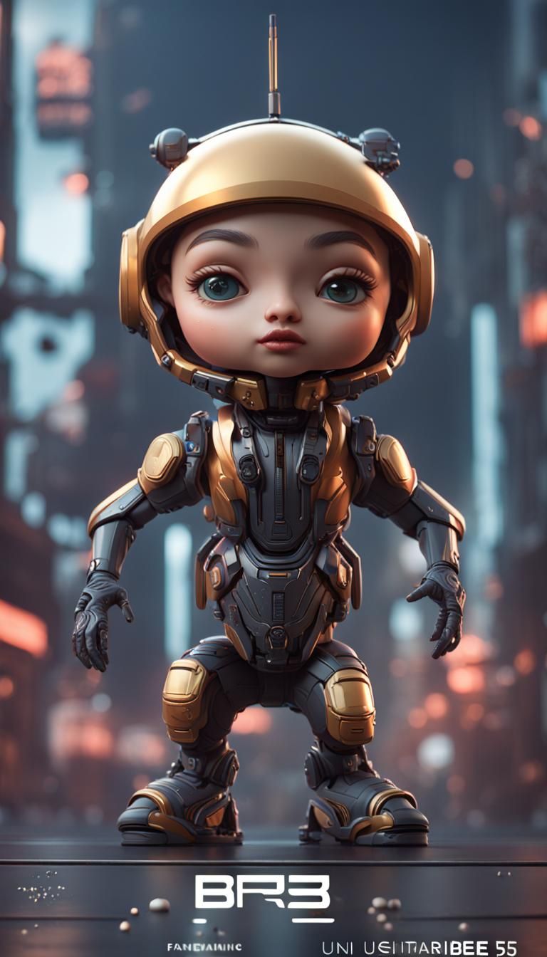 Playful Sci-Fi Bobbleheads in Detailed Matte Painting