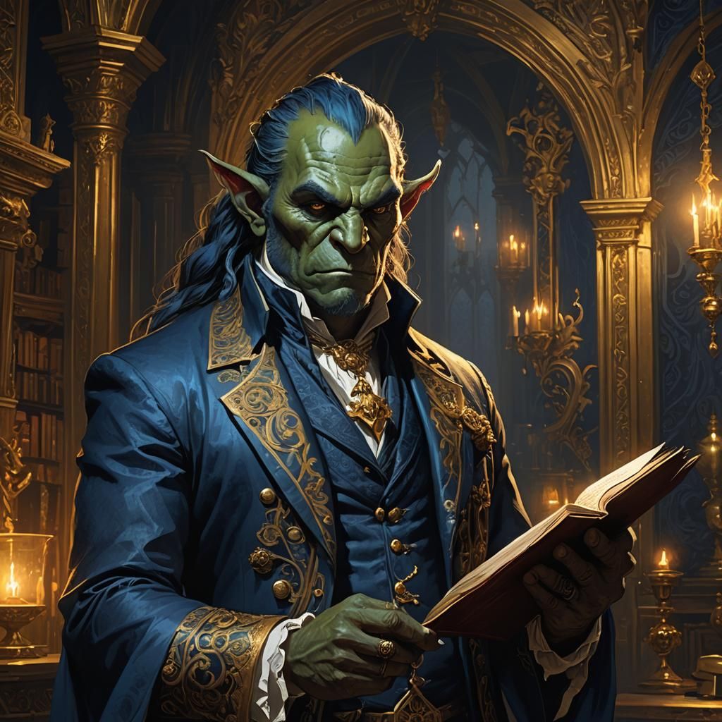 Orc Wizard in Baroque Fantasy Style