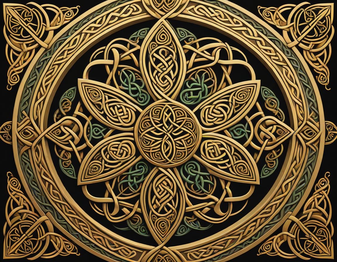Detailed Celtic Knotwork Inspired by Medieval Art