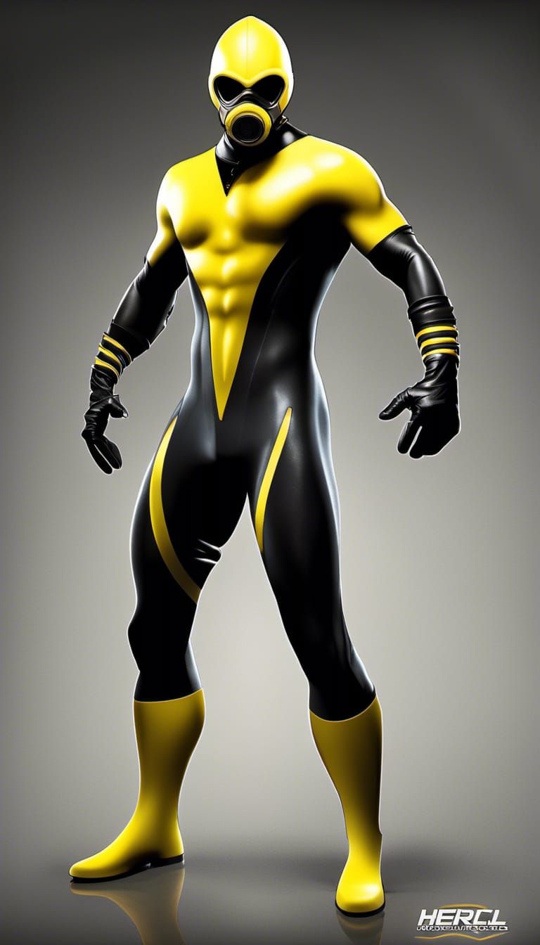 Heroic Man in Yellow Wetsuit, Detailed Matte Painting