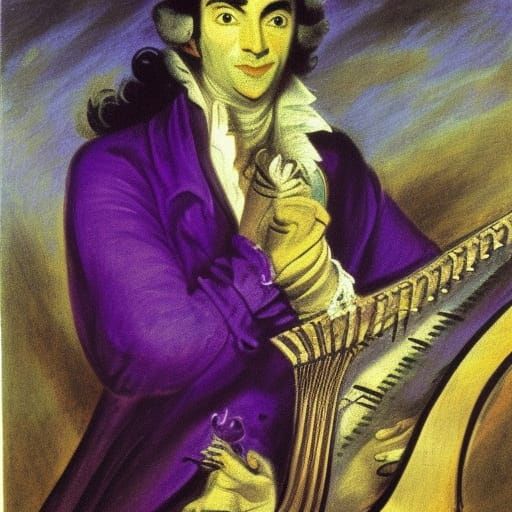 Vampire Lord Playing Harp in Classical Style