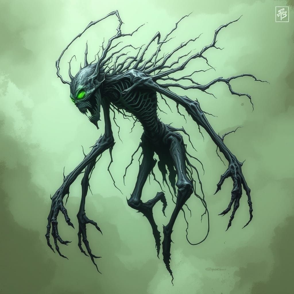 Spectral Undead Creature in Dark, Gothic Aesthetic