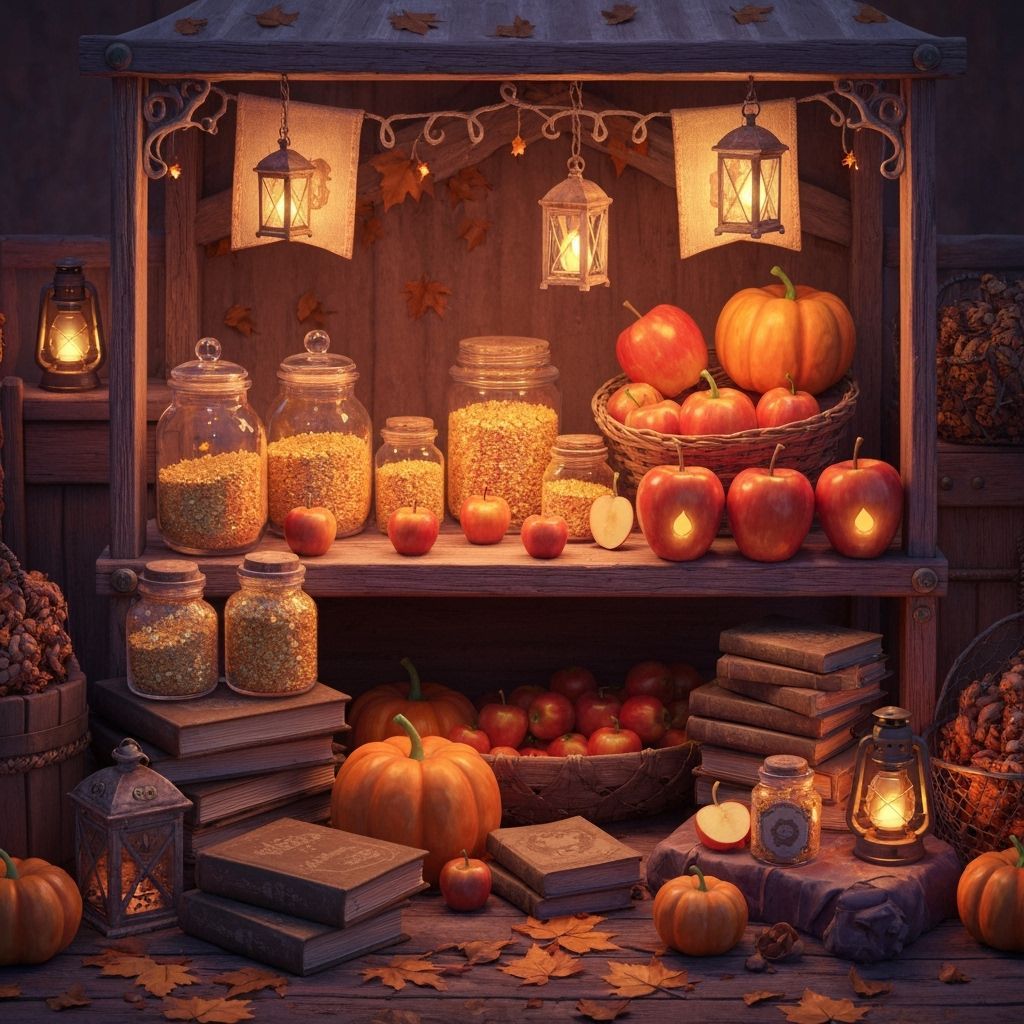 Whimsical Autumn Market Stand in Pendleton Ward Style