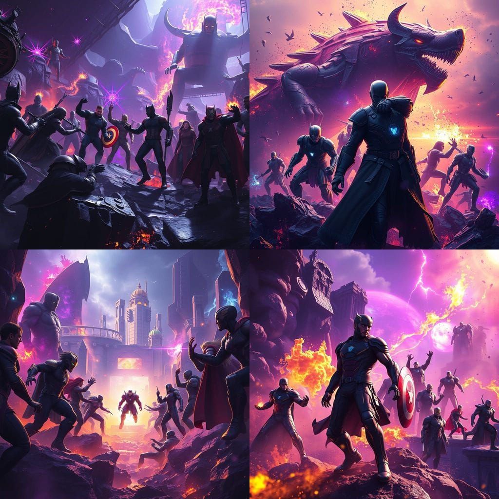 Epic Dark Fantasy Avengers Concept Art