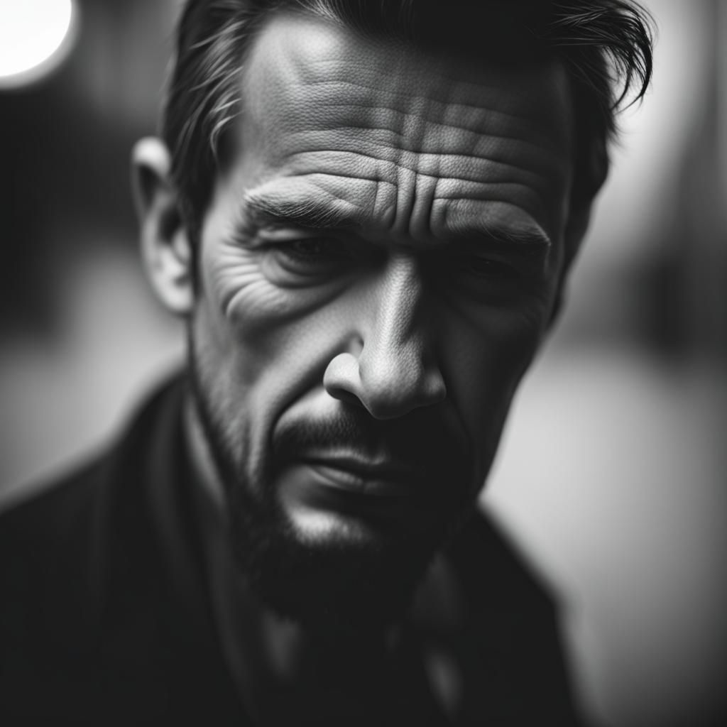 Emotionally Broken Man in Black and White Photography