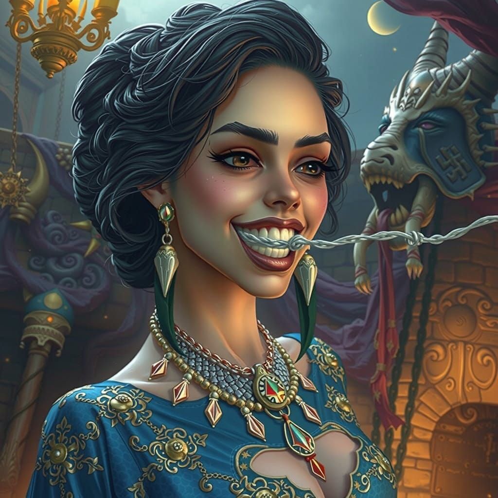 Muted Hero Stands Ready in a Fantastical Realm