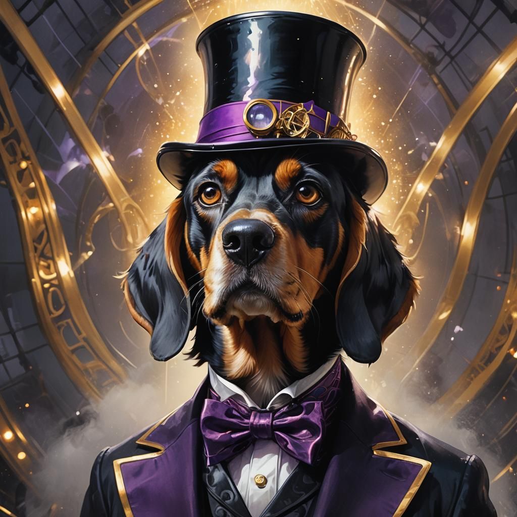 Beagle in Willy Wonka Attire Concept Art