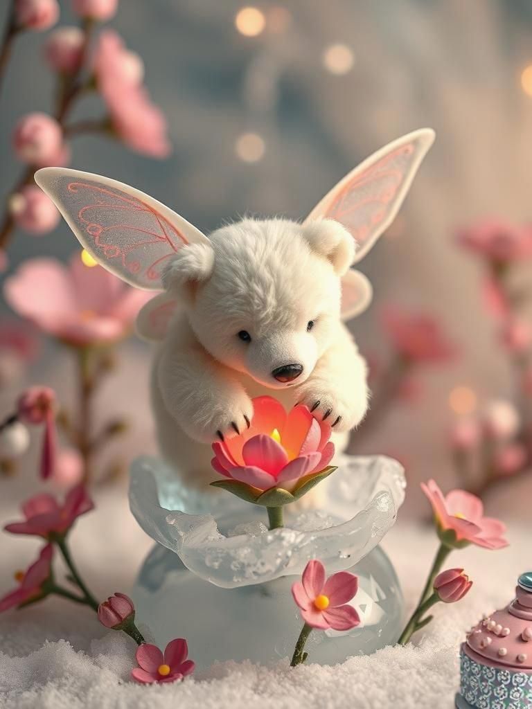 Steampunk Fairy Polar Bear at Ice Party