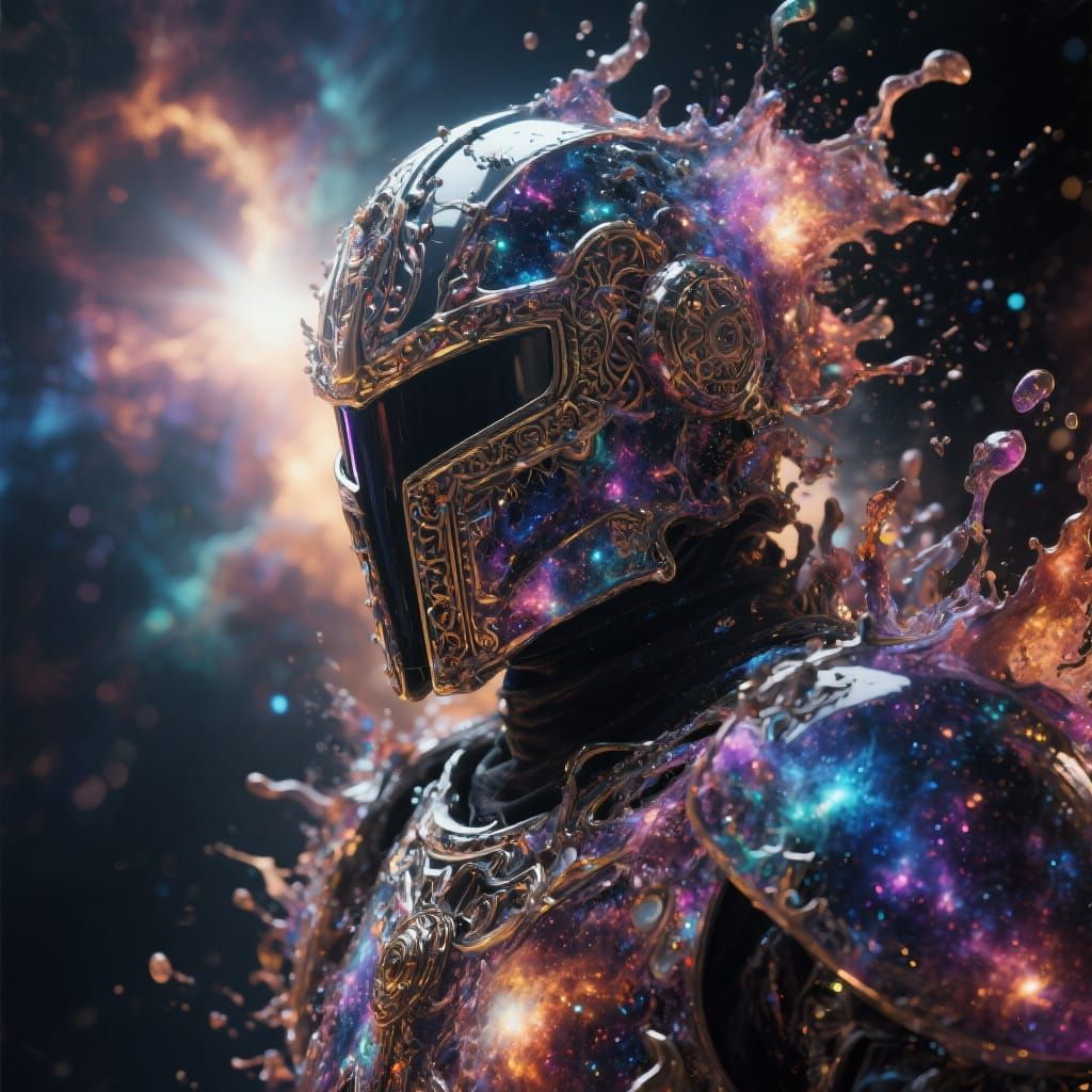 Nebula Warrior with Intricate Face Protection