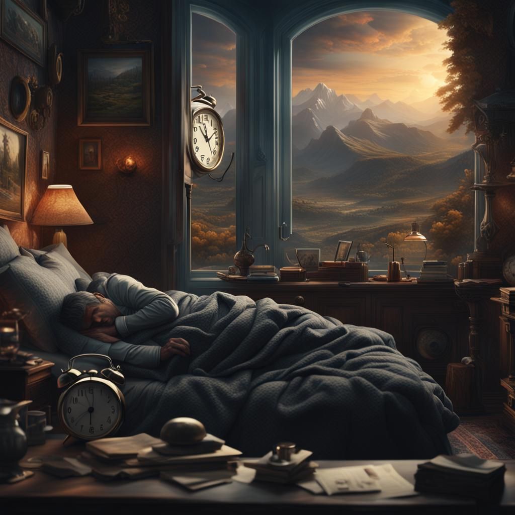 Sleeper Ignores Alarm Clock: Digital Matte Painting
