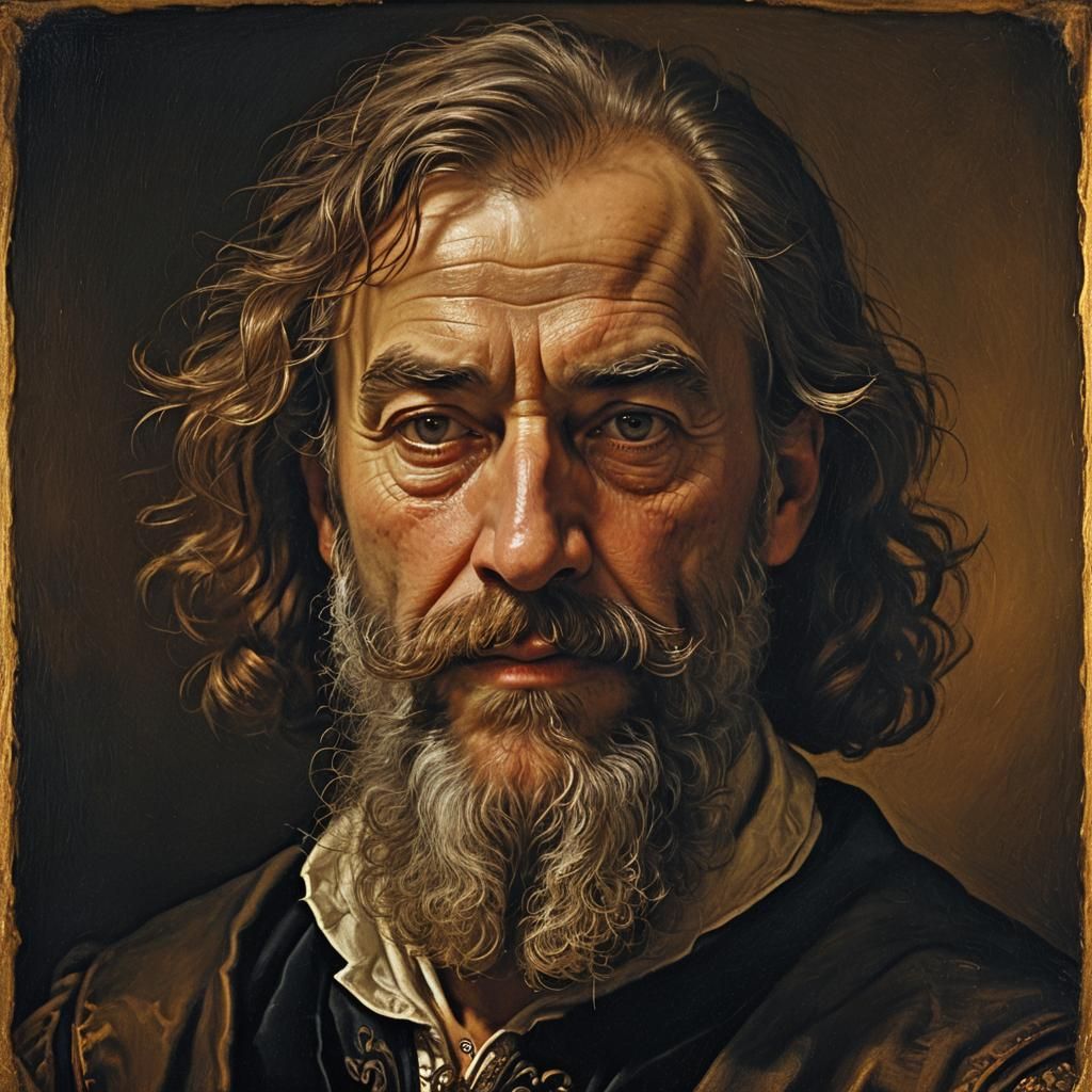 Charming Renaissance Portrait in Rembrandt Style