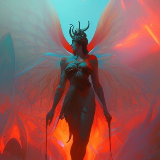 Satan Concept Art in Dynamic Lighting, Artstation Style