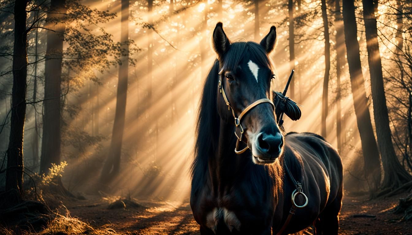 Dramatic Centaur Portrait in Moody Woodland