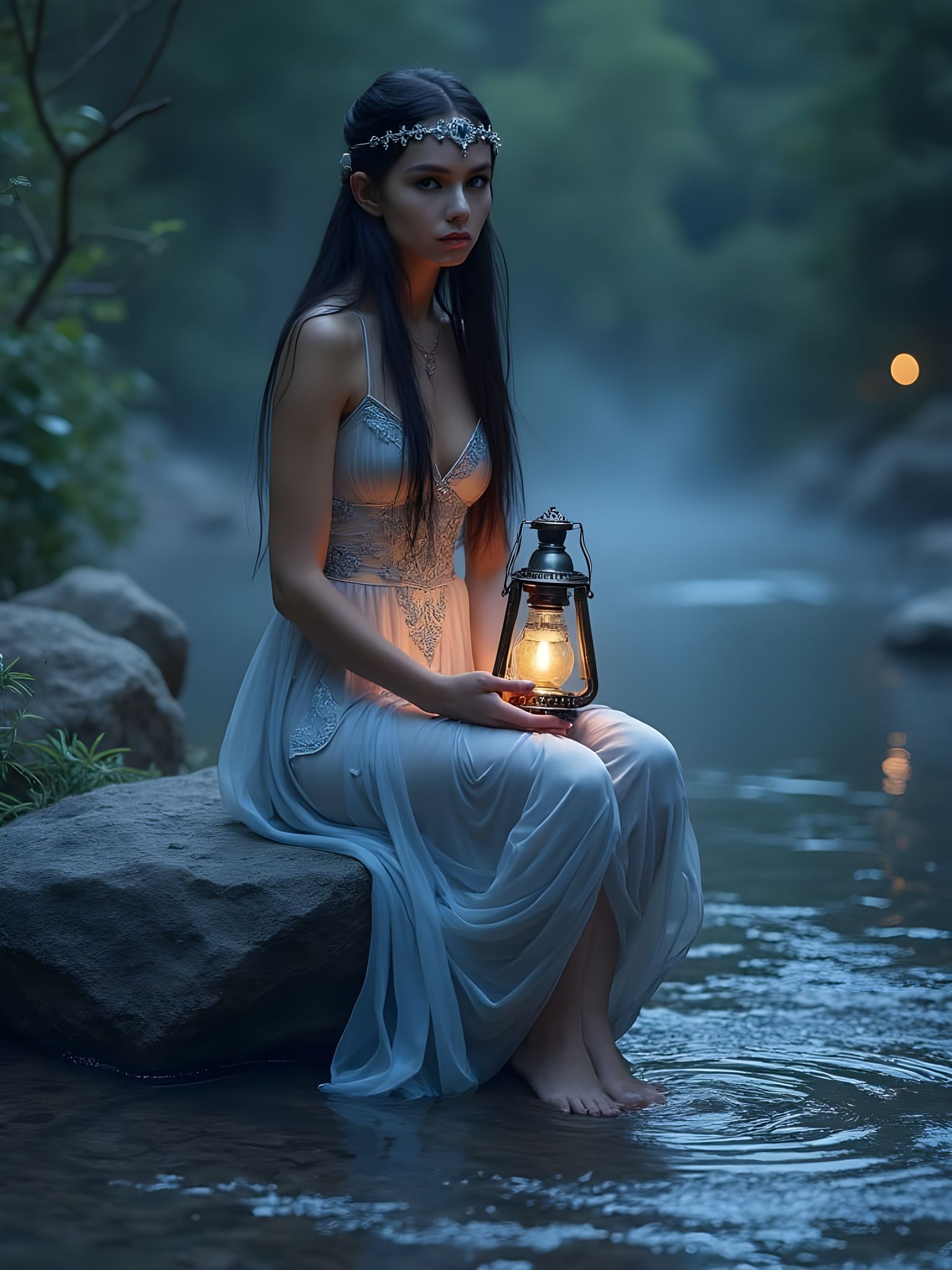 Vör: Norse Goddess by Woodland Stream