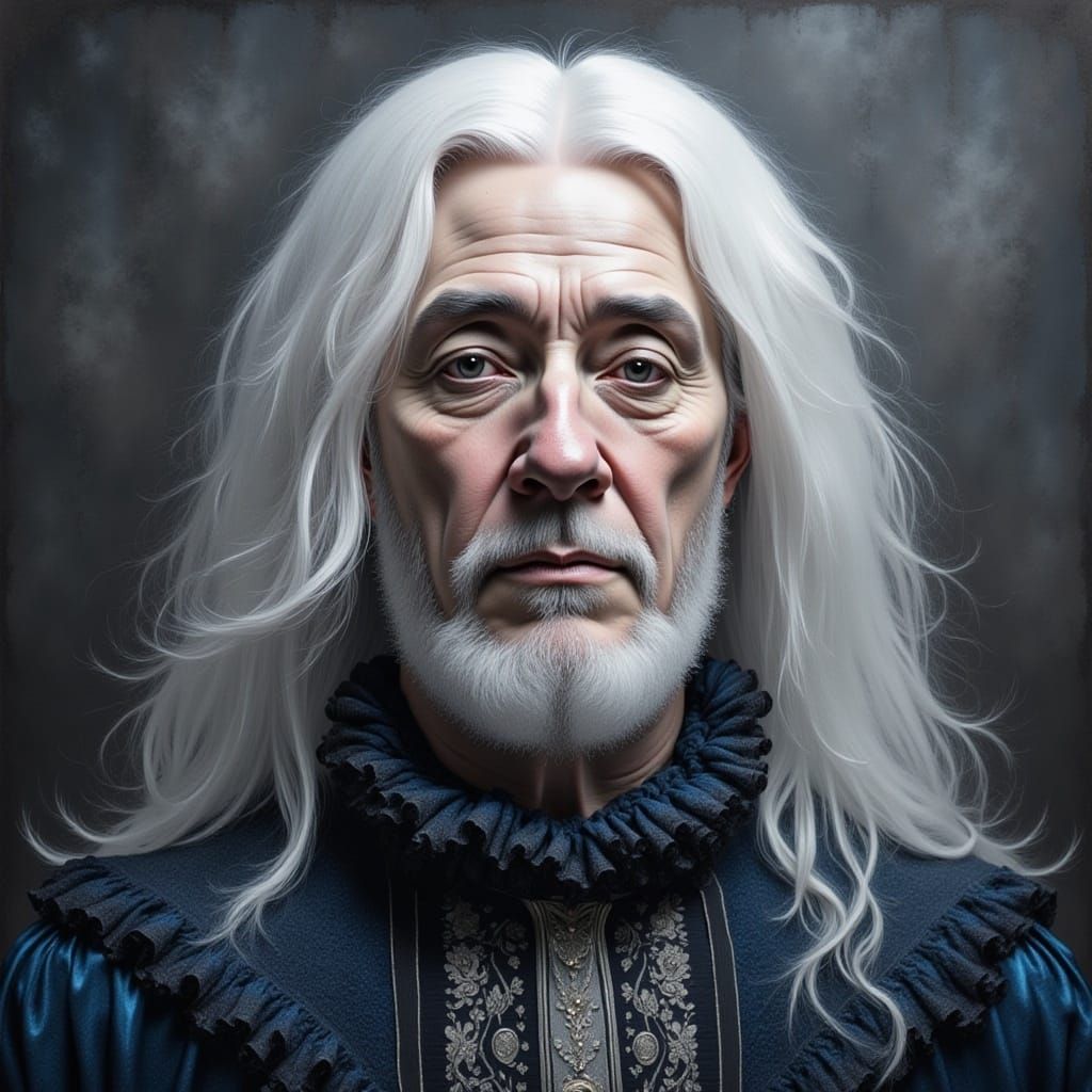 Renaissance Portrait of Woman with White Hair