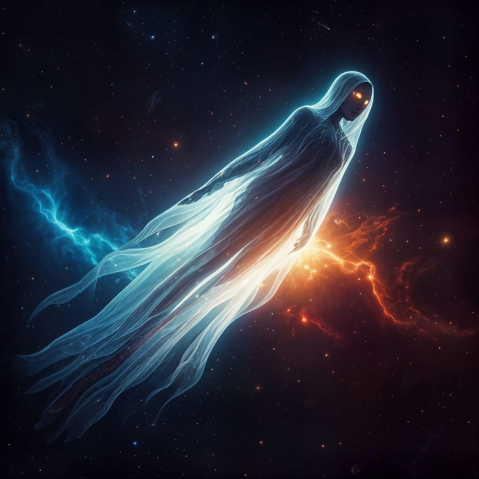 Ghostly Voyager in Deep Space: Fantasy Concept Art