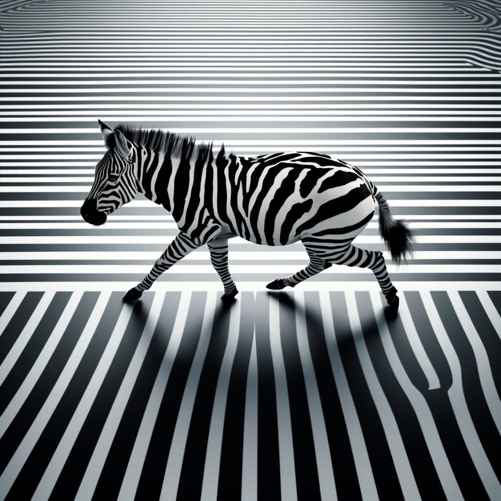 Geometric Stripes Clash with Optical Illusion
