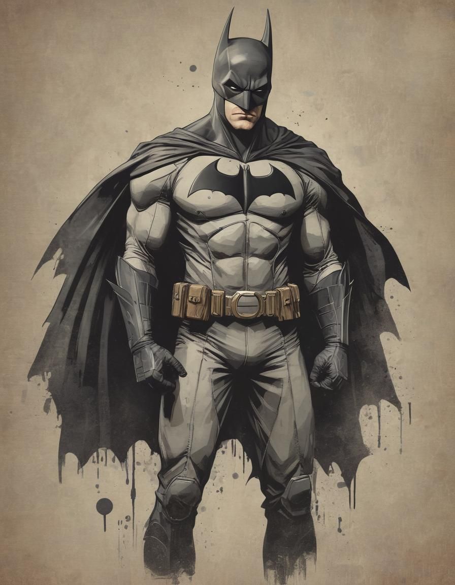 Elegant Batman Illustration with Vintage Style