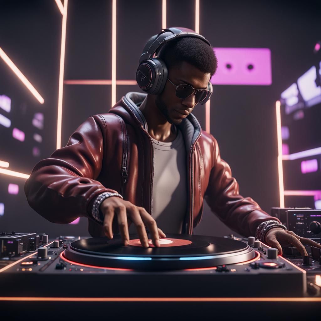 Techno DJ in Detroit: 3D Game Cinematic Render