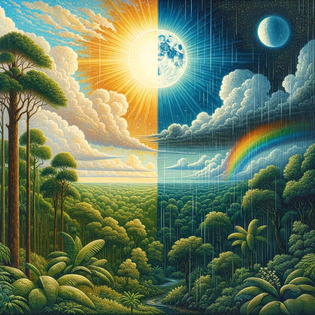 Enchanted Rainforest Twilight in Pre-Raphaelite Style